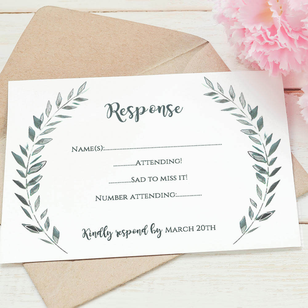 Wedding Rsvp Card Template Printable Rsvp Card | Leaves In Free Printable Wedding Rsvp Card Templates