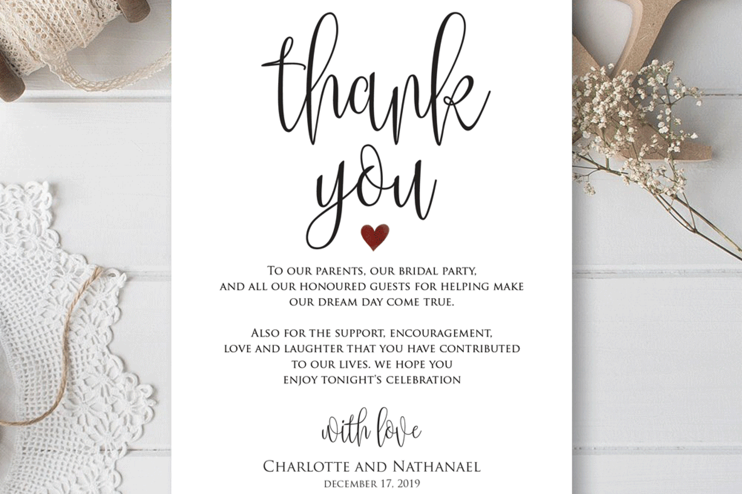 Wedding Thank You Cards Template – Calep.midnightpig.co For Template For Wedding Thank You Cards