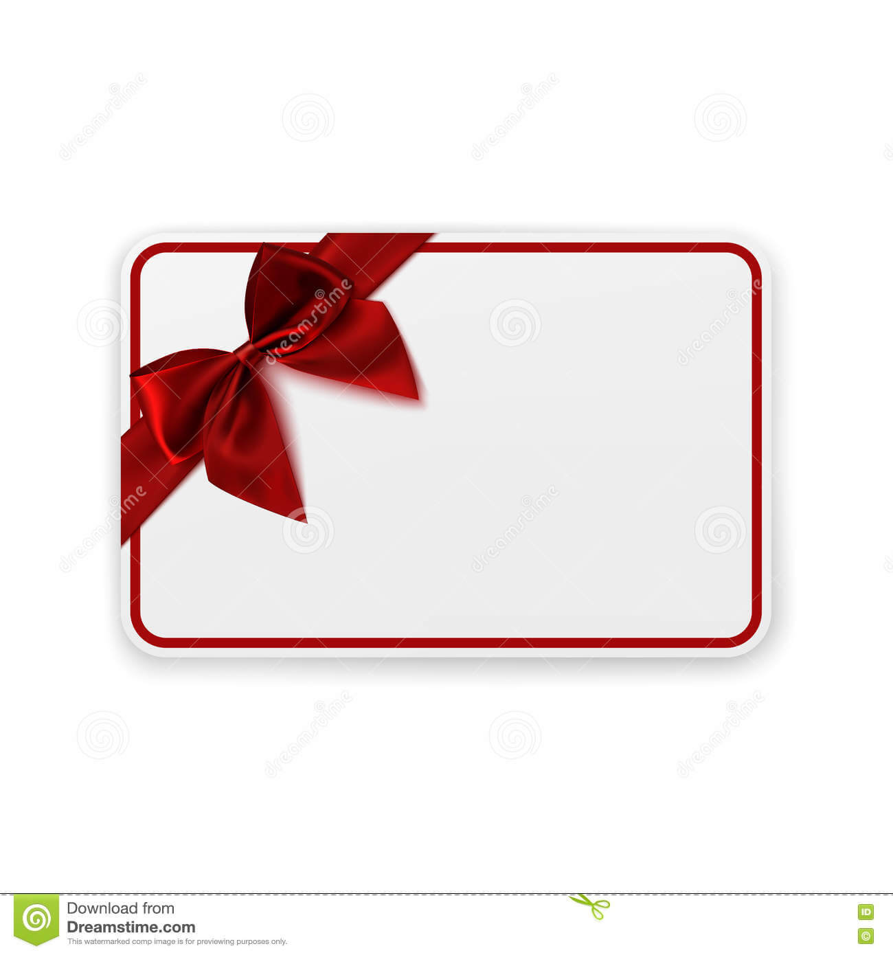 White Blank Gift Card Template. Stock Vector - Illustration Pertaining To Present Card Template