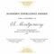 White & Gold Elegant Academic Award Certificate – Templates Throughout Academic Award Certificate Template