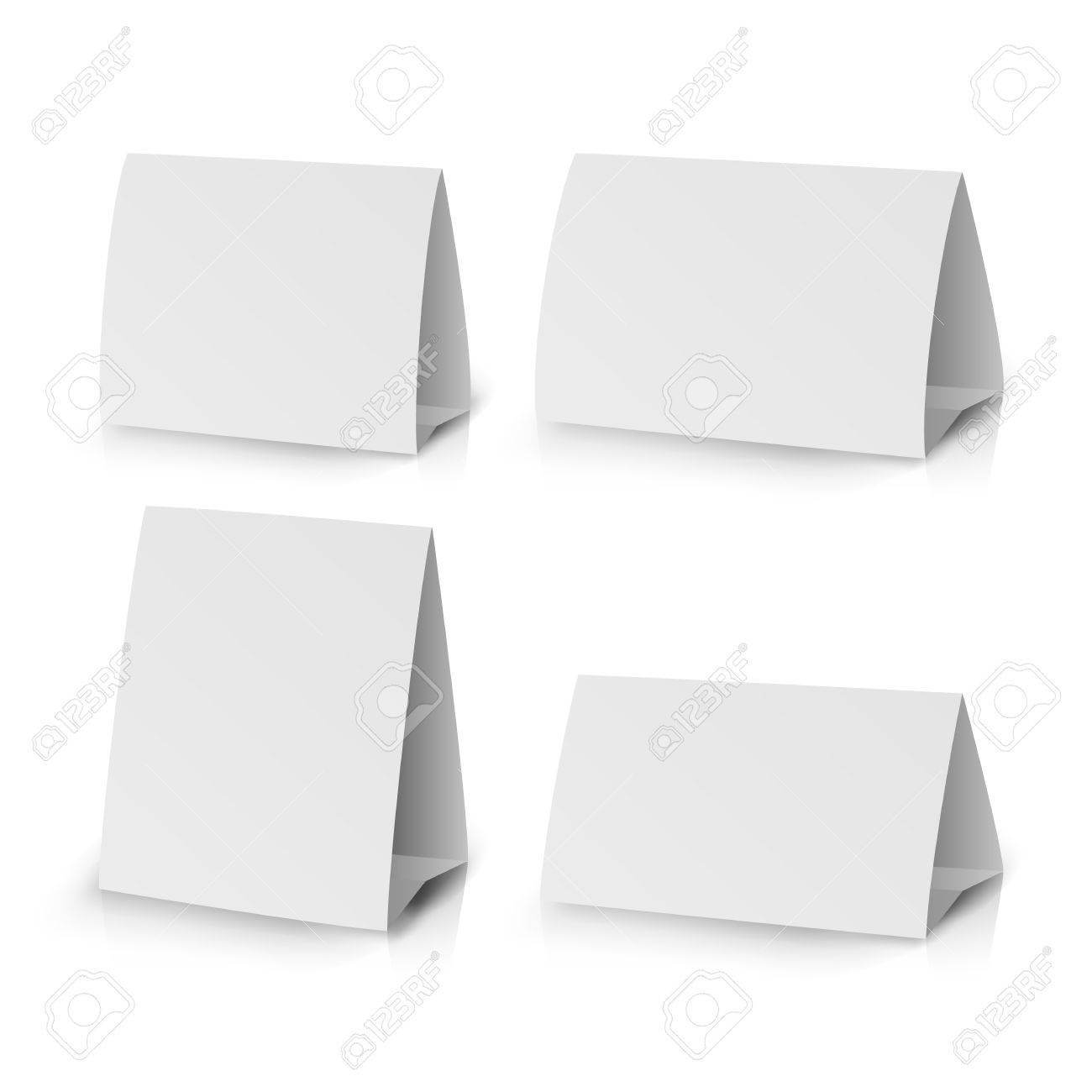 White Paper Stand Table Tag Flyer Vector Stationery Brochure Throughout Card Stand Template