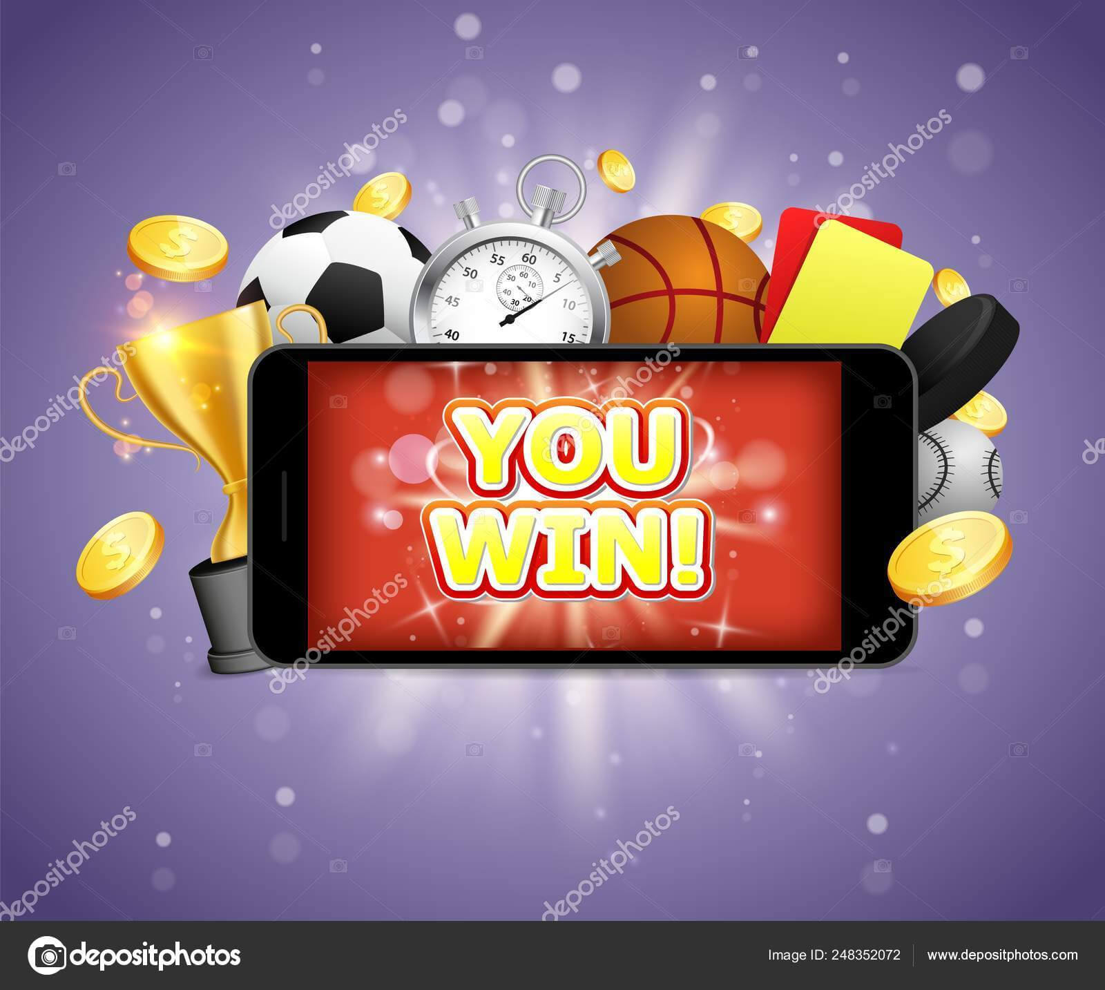 Winner Sports Betting Vector Poster Banner Design Template With Football Betting Card Template