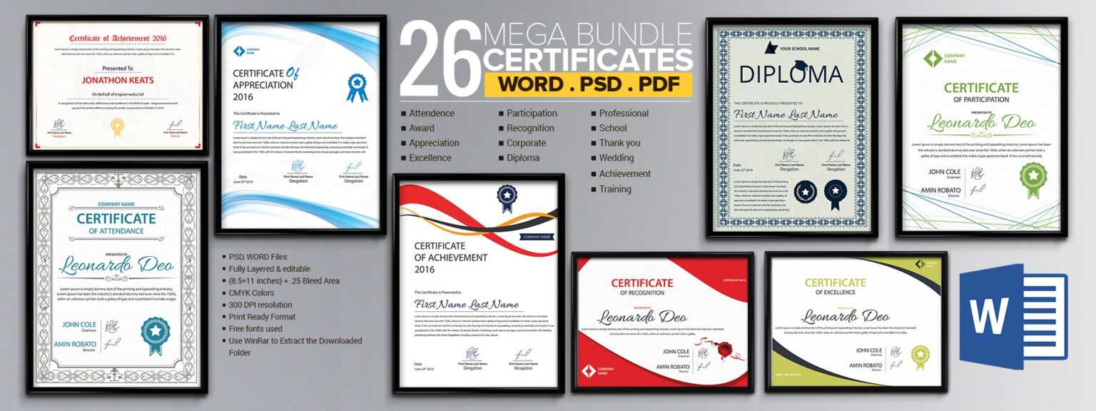 free downloadable certificate templates for microsoft word