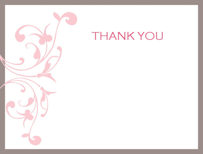 Template For Thank You Card In Word