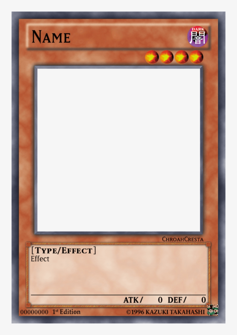 YugiohCard Template Yu Gi Oh Template Transparent Png for Yugioh