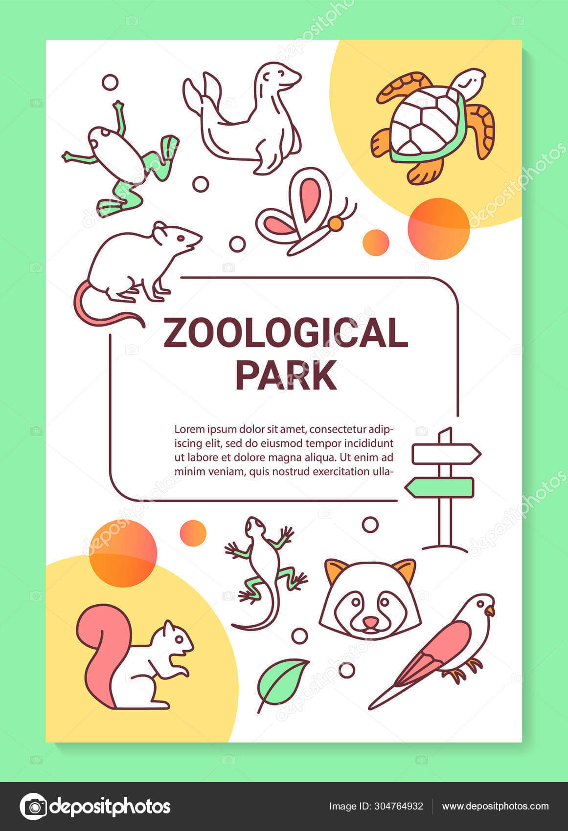 Zoological Park Poster Template Layout. Wildlife. Zoo And With Zoo Brochure Template